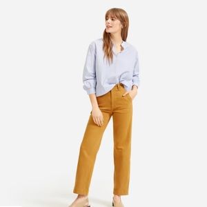 Everlane Straight Leg Pant in Golden Brown